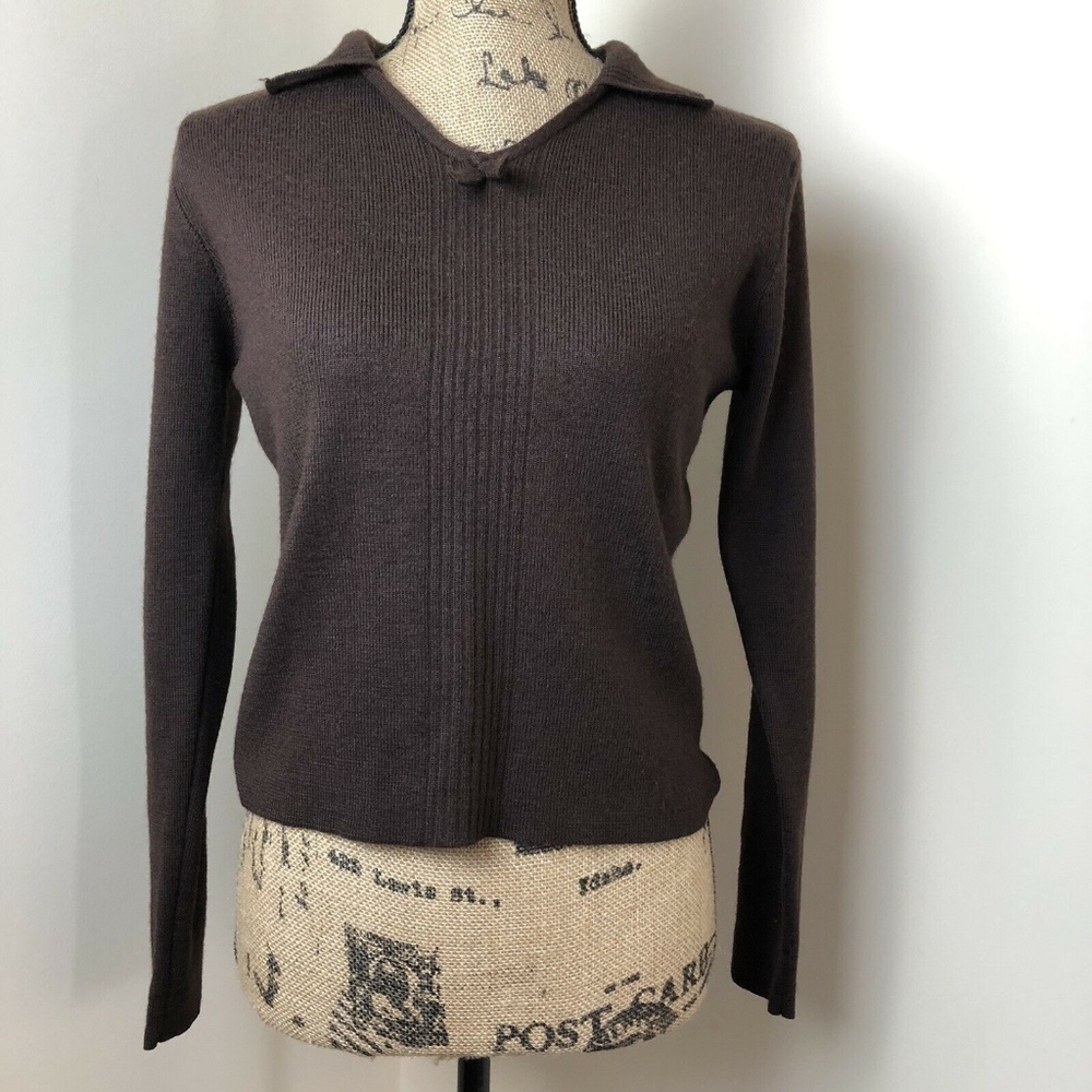 Wool Blend Cropped Pullover Sweater Sz M
